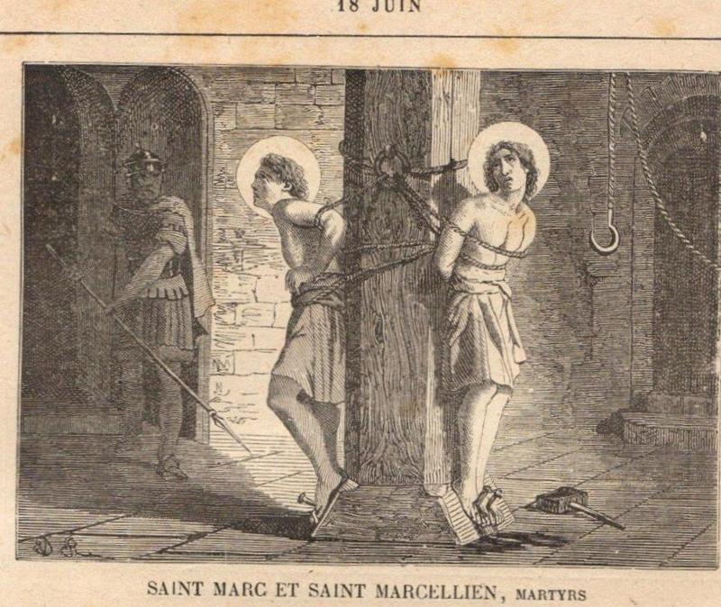 ICONOGRAPHIE CHRÉTIENNE: Saint MARC et Saint MARCELLIEN, martyrs